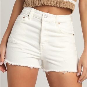 White Levi Jean Shorts